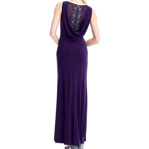 Long Jersey Embellished Bead back gown
